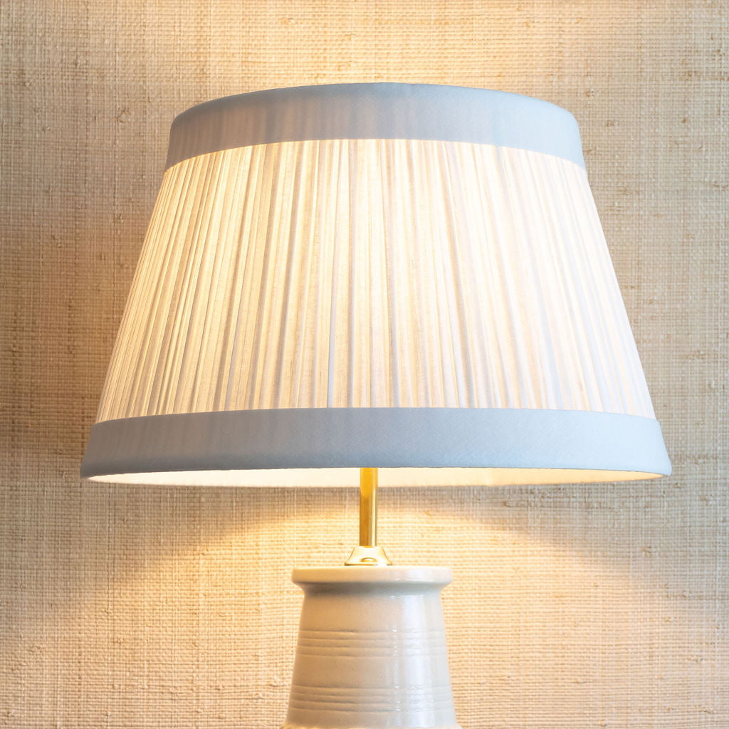 Amelia Lampshade in Off-White Linen | Newport Lamp And Shade | Located in Newport, RI