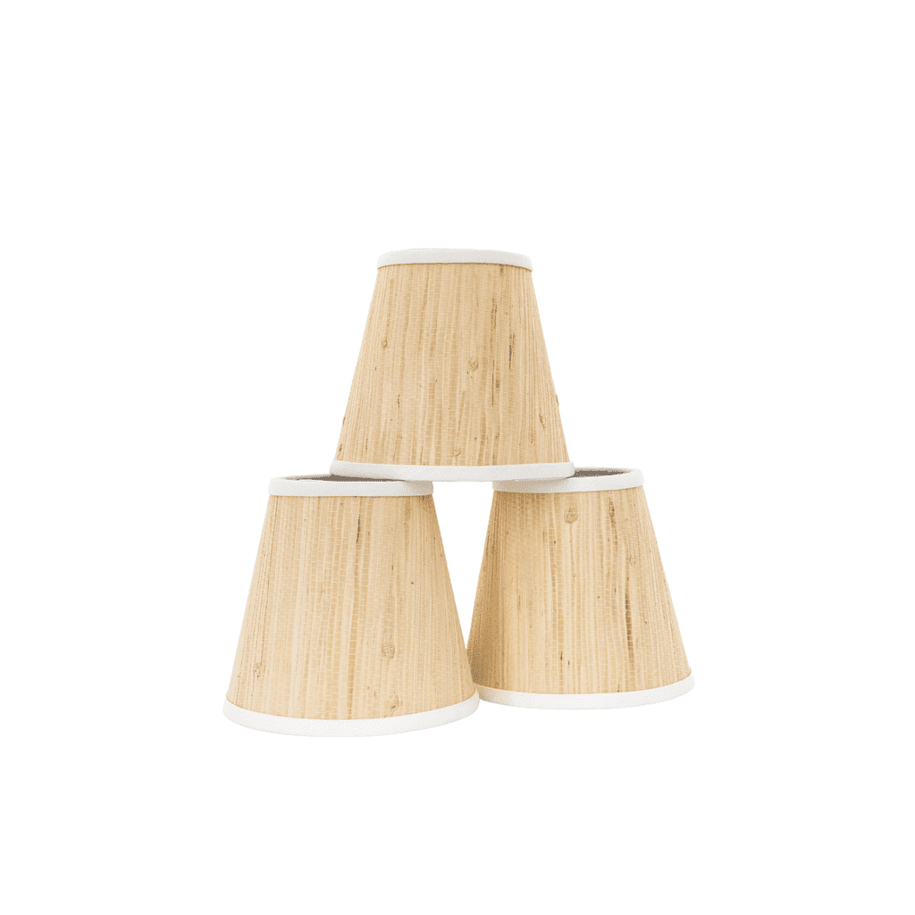 Natural Grasscloth Lampshade Candle-Clip | Newport Lamp And Shade | Located in Newport, RI