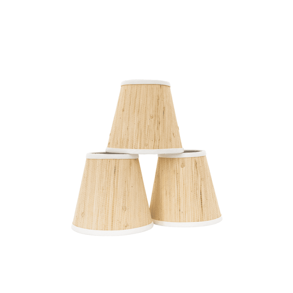 Natural Grasscloth Lampshade Candle-Clip