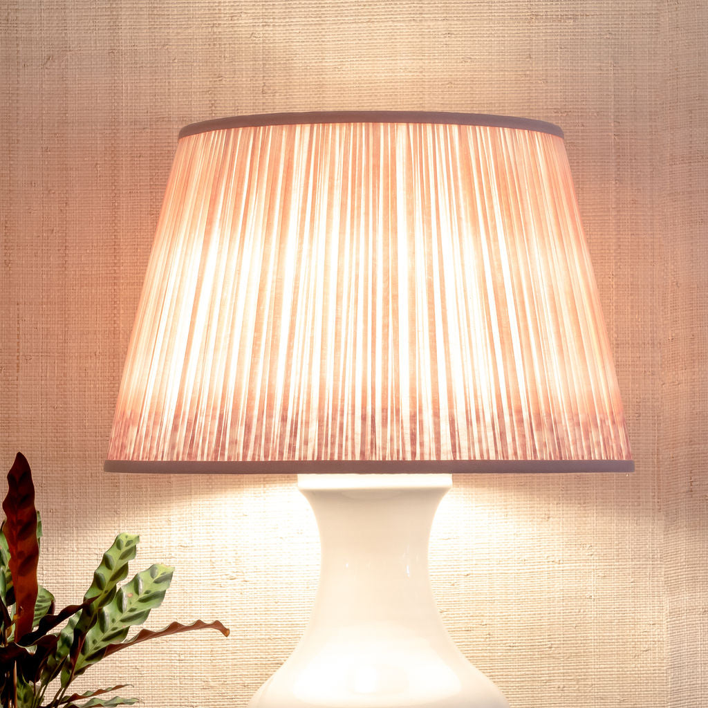 Shirred Ikat Lampshades - Pink | Newport Lamp And Shade | Located in Newport, RI