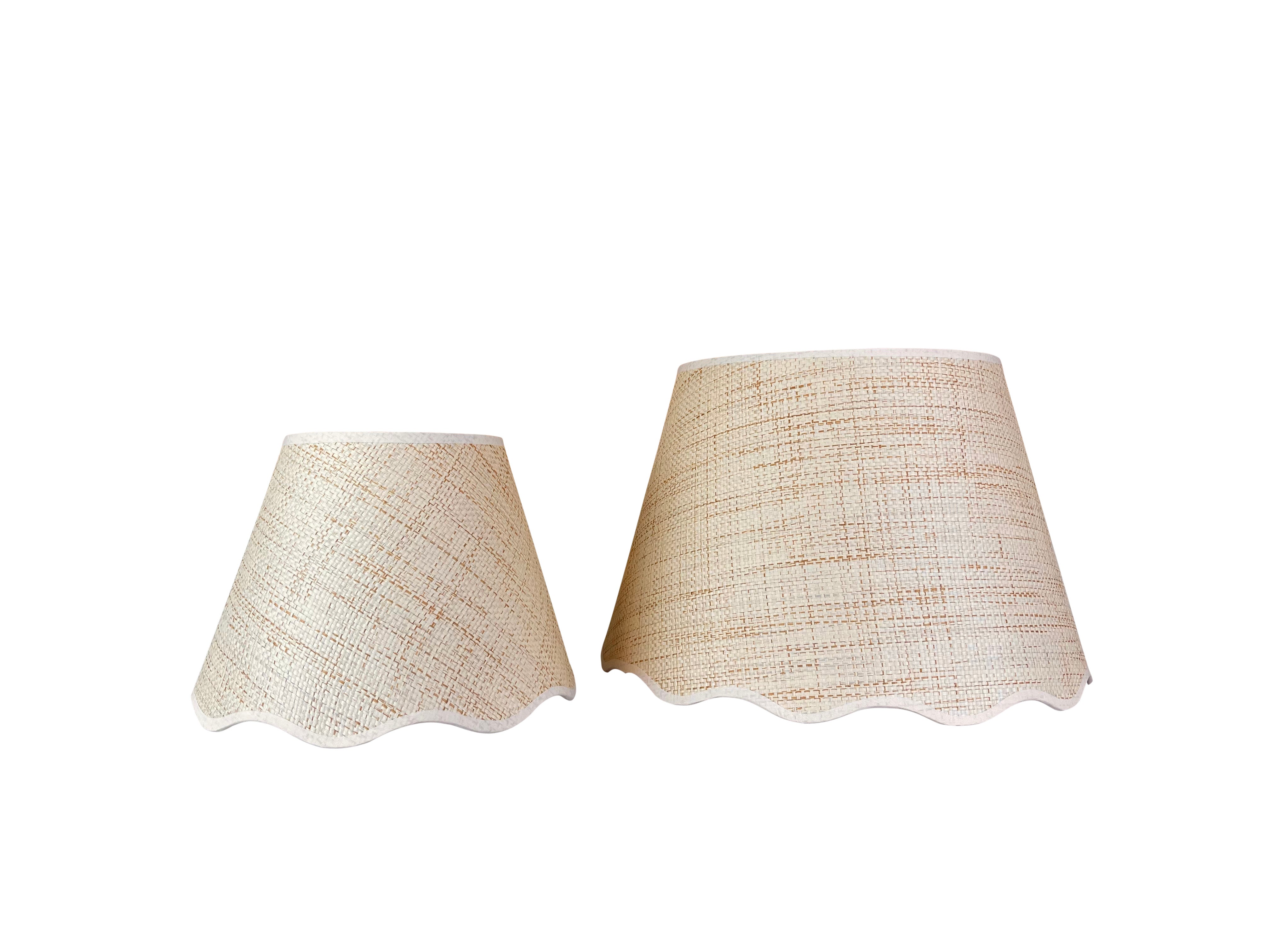 Scalloped Raffia Lampshade  | Newport Lamp And Shade | Located in Newport, RI