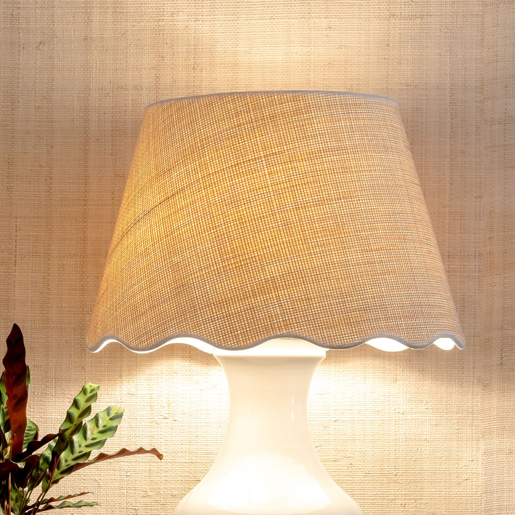 Scalloped Raffia Lampshade | Newport Lamp And Shade | Located in Newport, RI