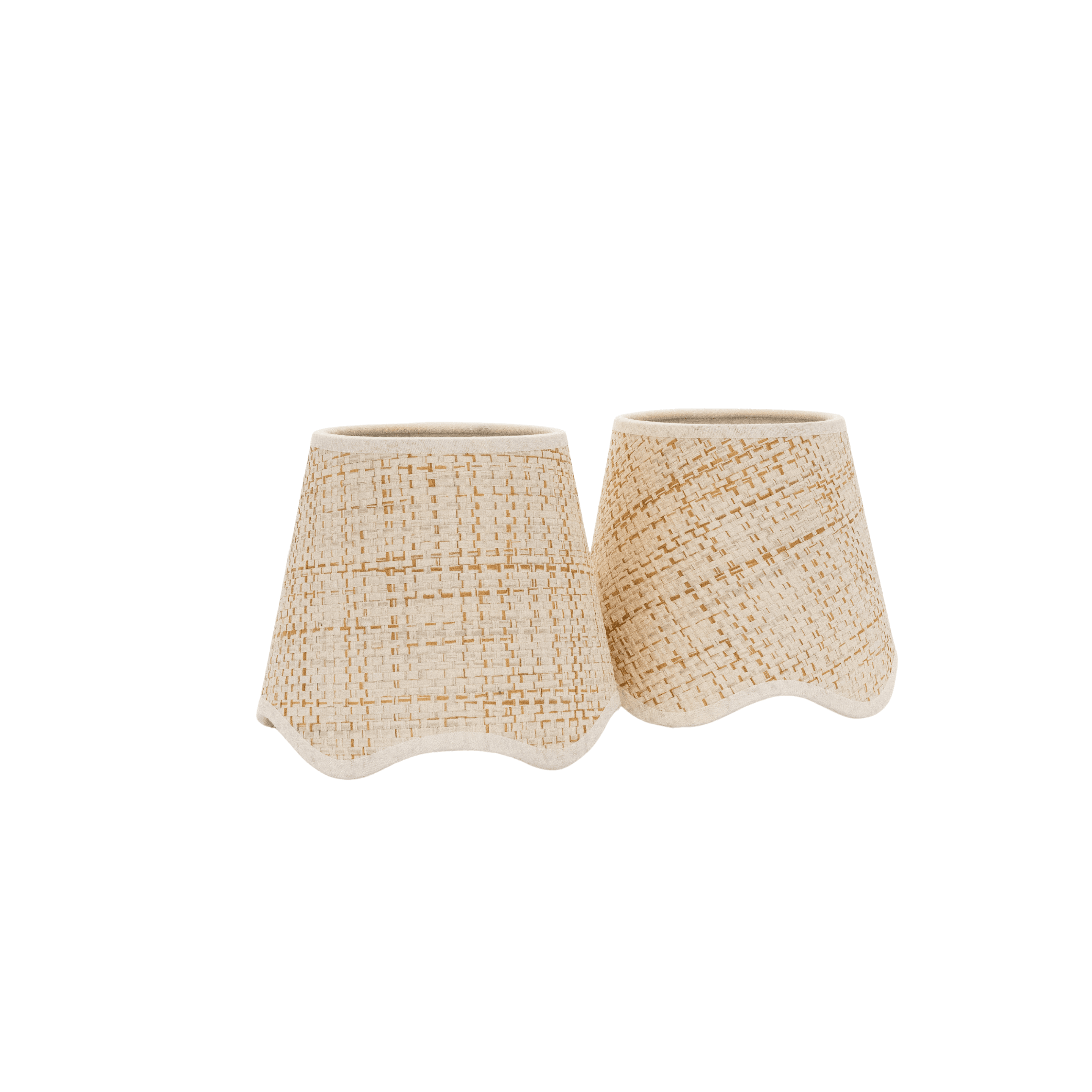 Scalloped Raffia Lampshade Candle-Clip Lampshades | Newport Lamp And Shade | Located in Newport, RI