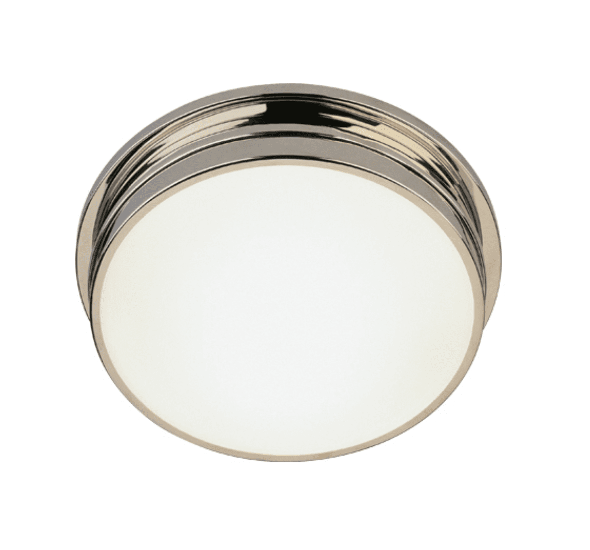 Classic Round Flushmount in Polished Nickel Finish | Newport Lamp And Shade | Located in Newport, RI