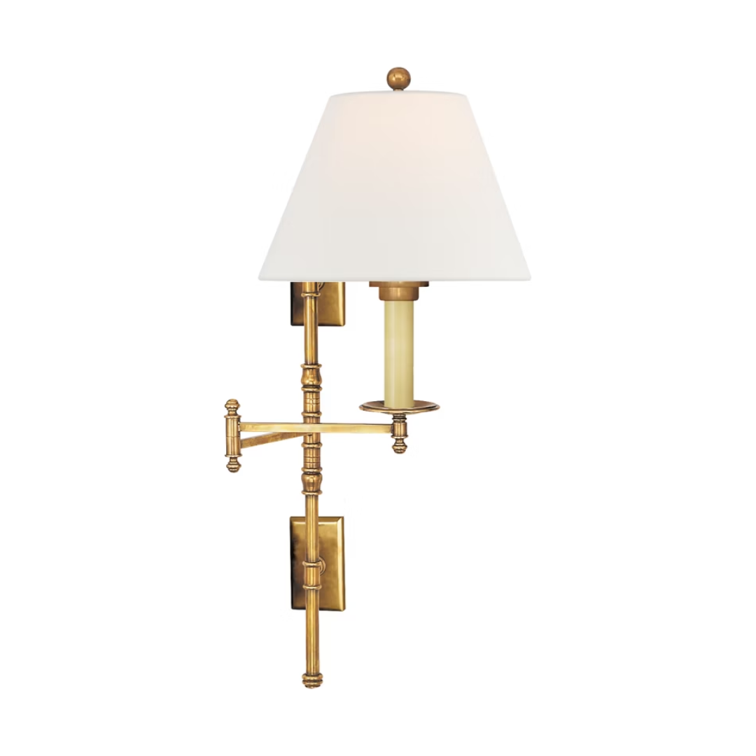 Dorchester Double Backplate Swing Arm Wall Lamp