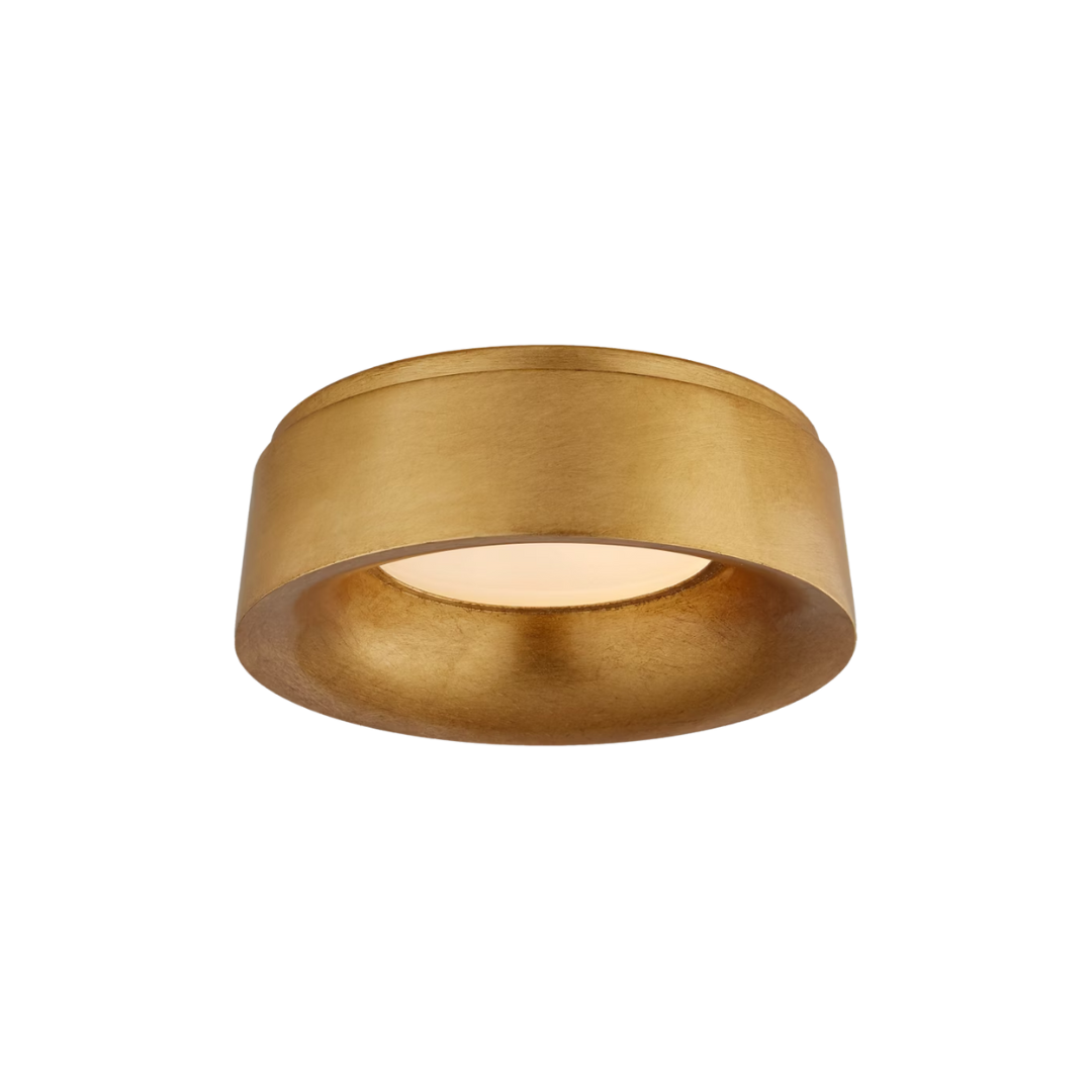 Gold ceiling light fixture on a white background