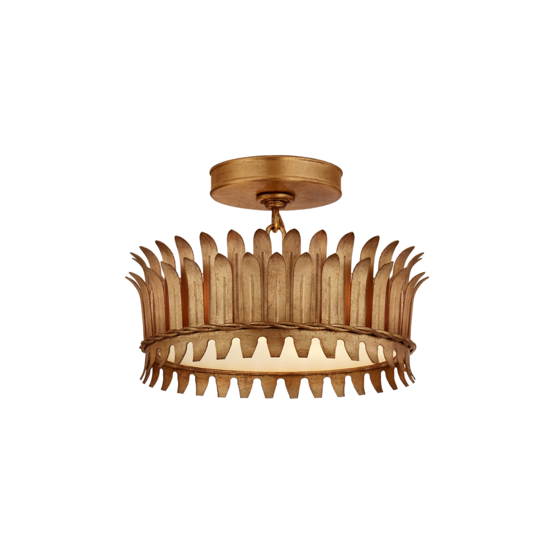 Wooden ceiling light fixture on a white background