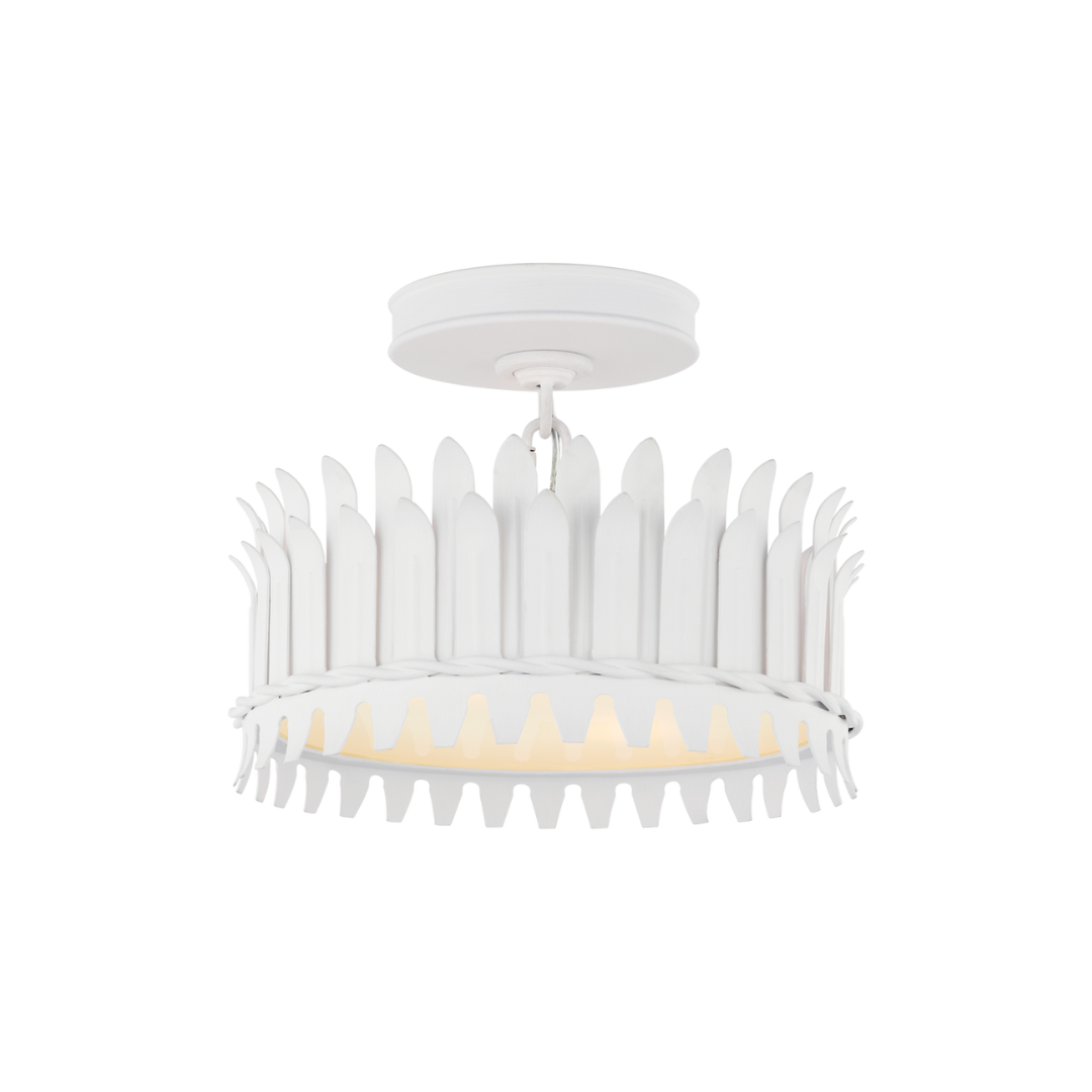 White ceiling light fixture with unique design on a white background