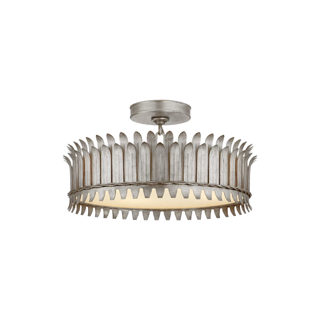 Decorative ceiling light fixture with intricate design on a white background