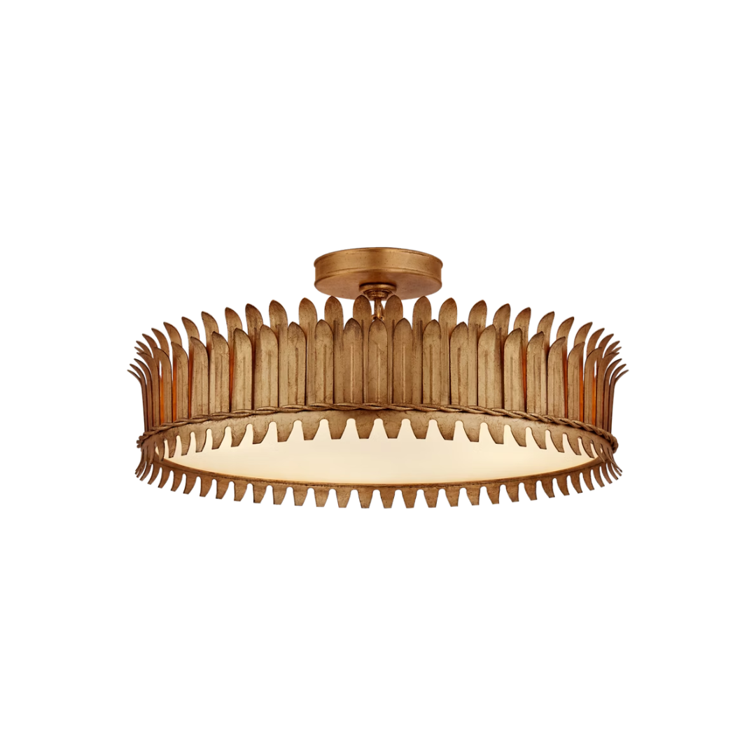 gilded ceiling light fixture on a white background