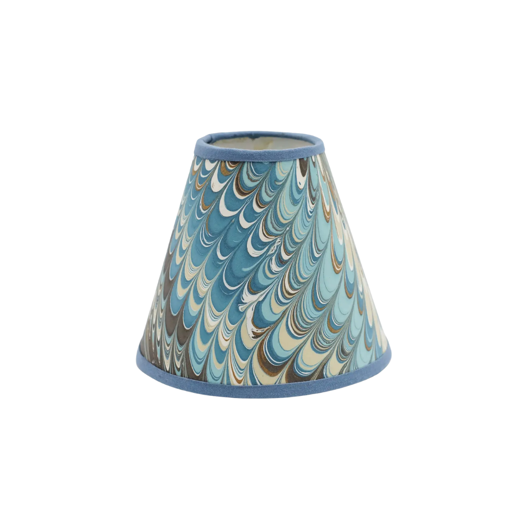 6 inch Marbled Paper Lampshade in Peacock