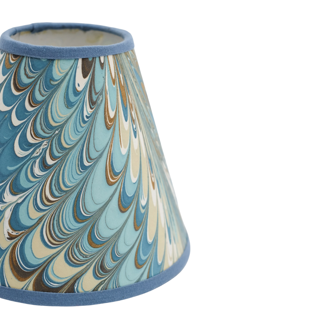 6 inch Marbled Paper Lampshade in Peacock