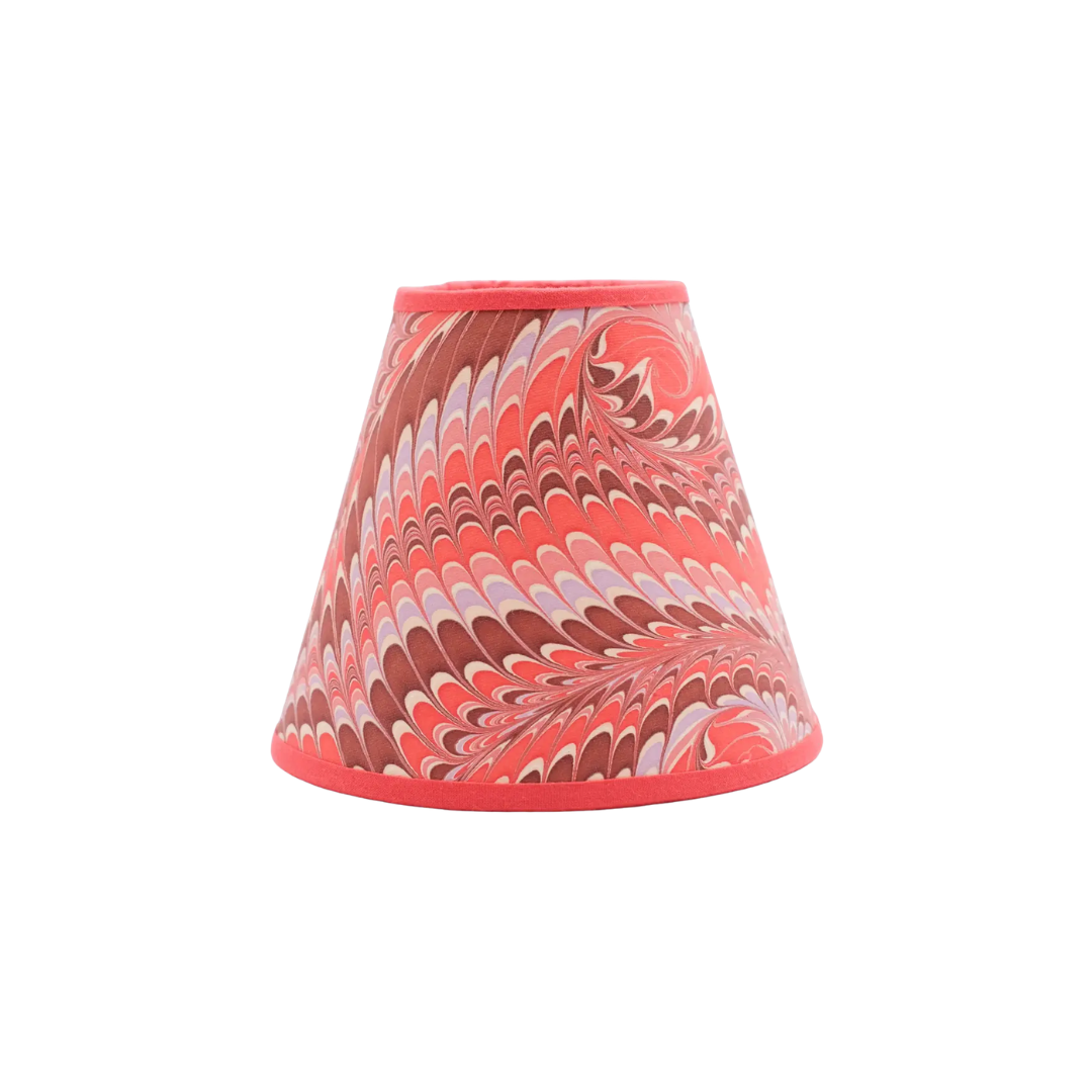 6 inch Marbled Paper Lampshade in Red