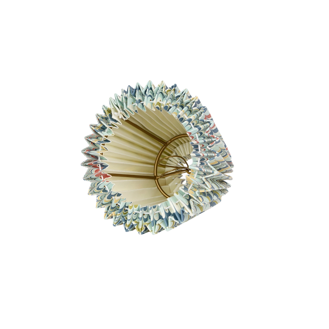 7" Hand-Marbelized Paper Lampshade in Ocean Mountain - Newport Lamp & Shade Company