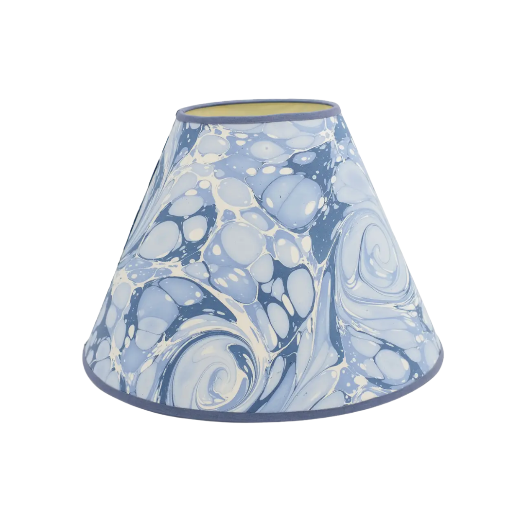 16 inch Marbled Paper Lampshade in Blue