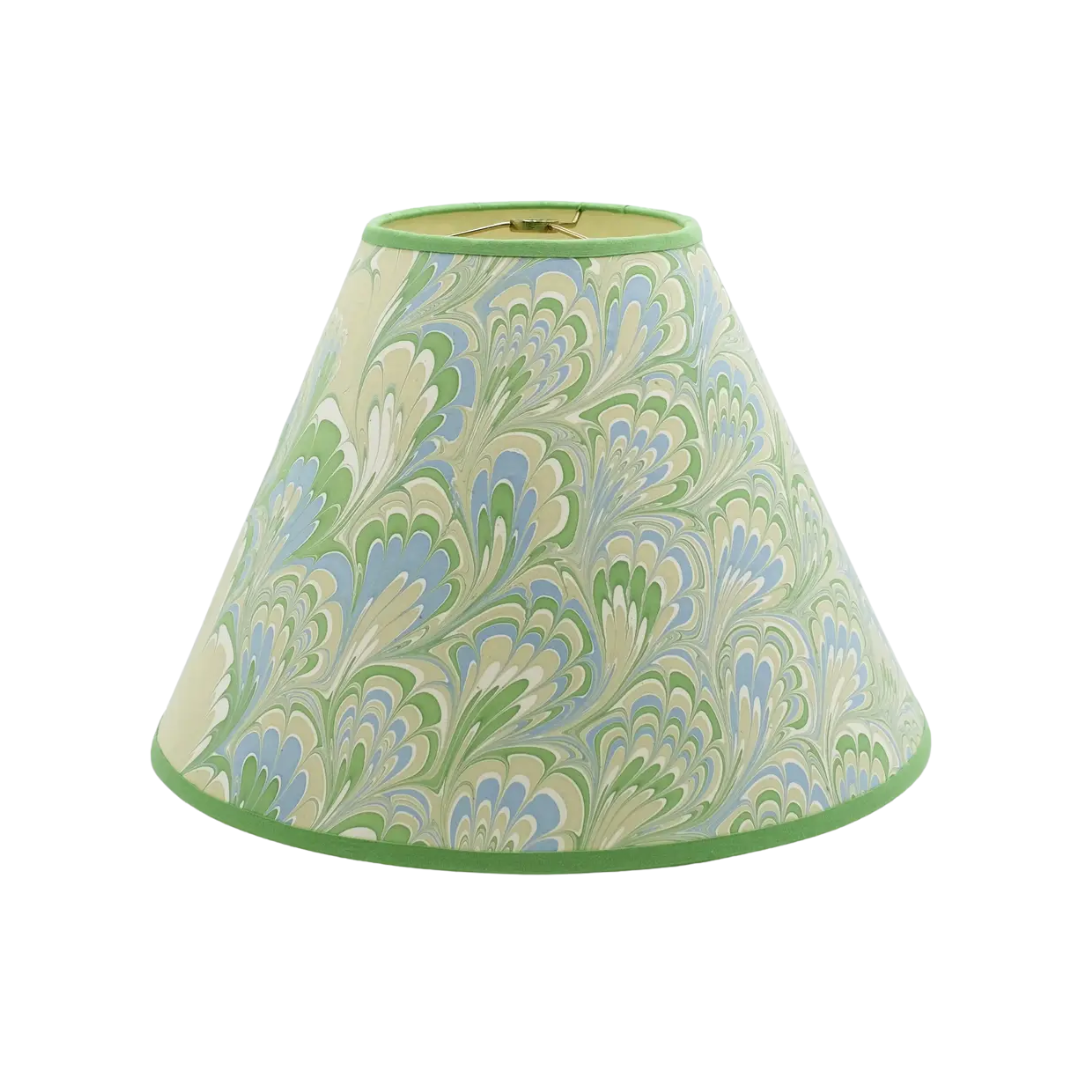 16 inch Marbled Paper Lampshade in Green