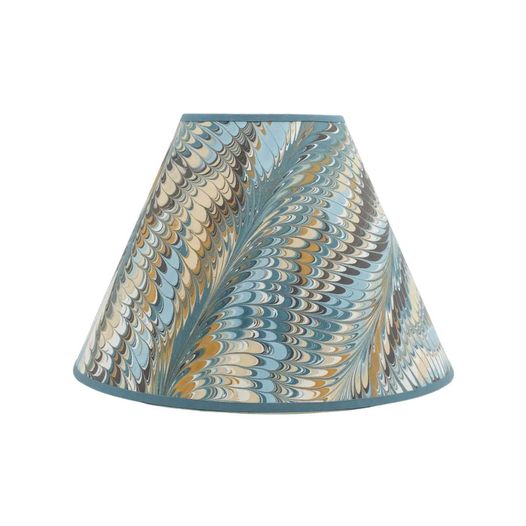 16 inch Marbled Paper Lampshade in Peacock