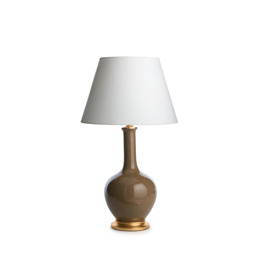 May Ceramic Table Lamp in Mushroom - Newport Lamp & Shade Company