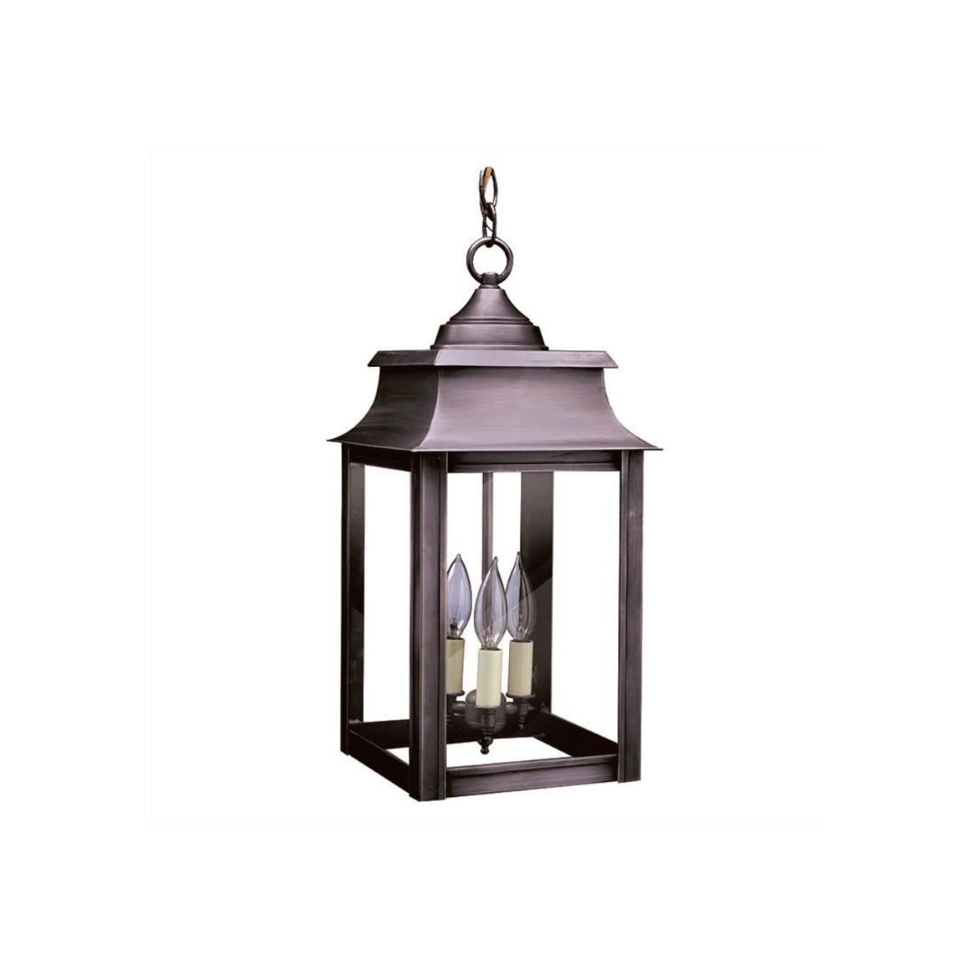 Concord 5632 Hanging Lantern in Dark Brass Finish and Clear Glass by Northeast Lantern