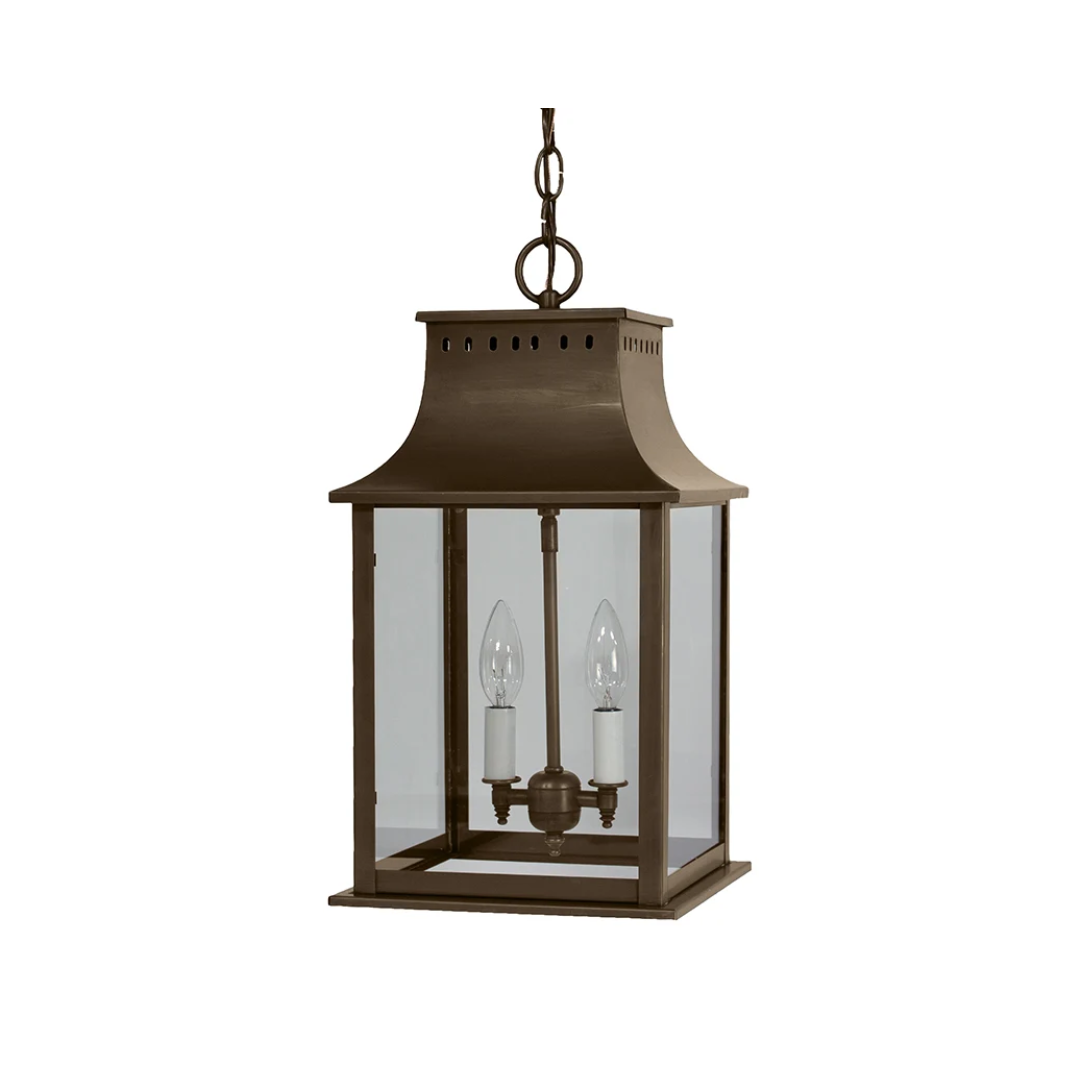 Rockland 11322 Hanging Lantern in Dark Antique Brass Finish and Clear Glass by Northeast Lantern
