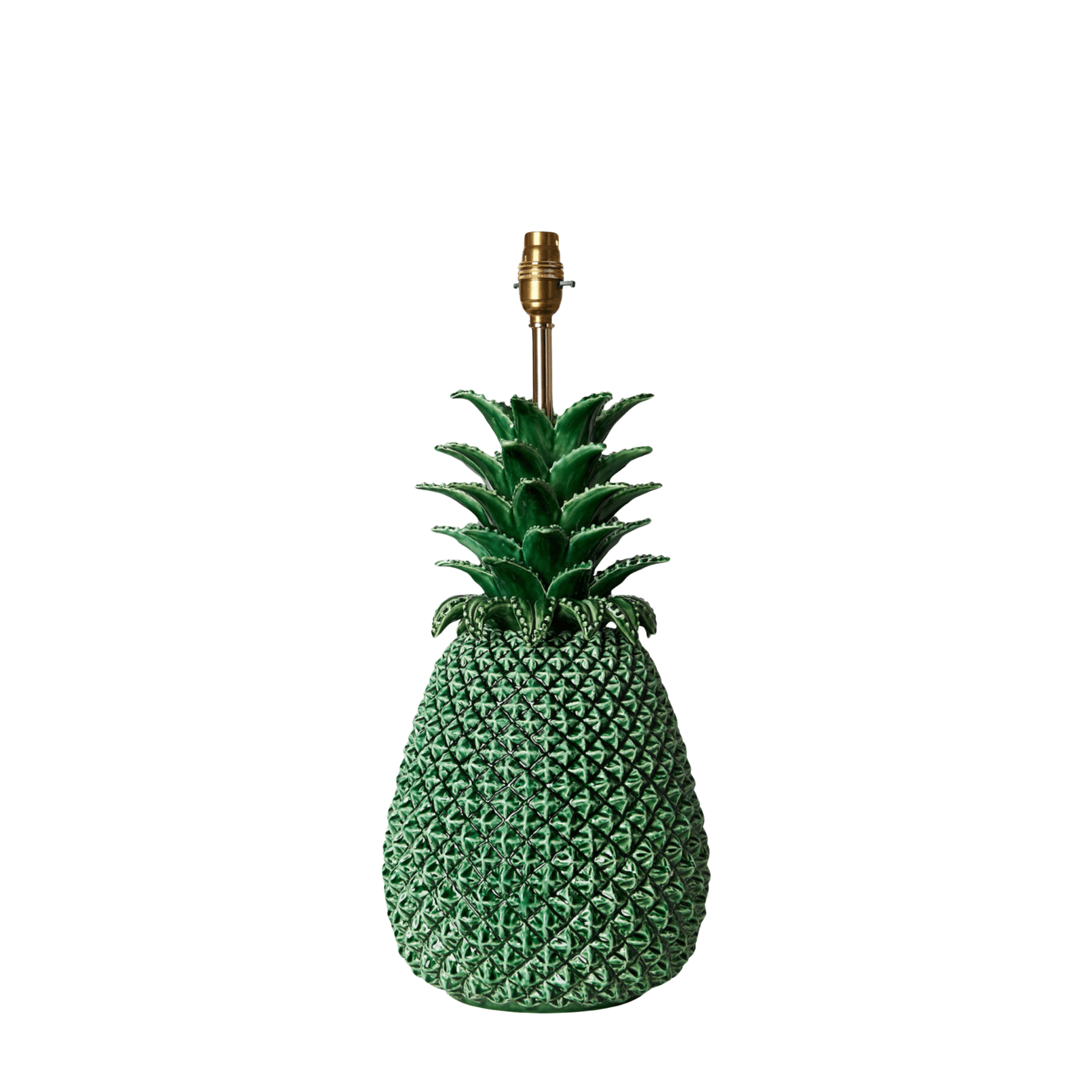 Green Pineapple Ceramic Table Lamp by Penny Morrison | Newport Lamp And Shade | Located in Newport, RI