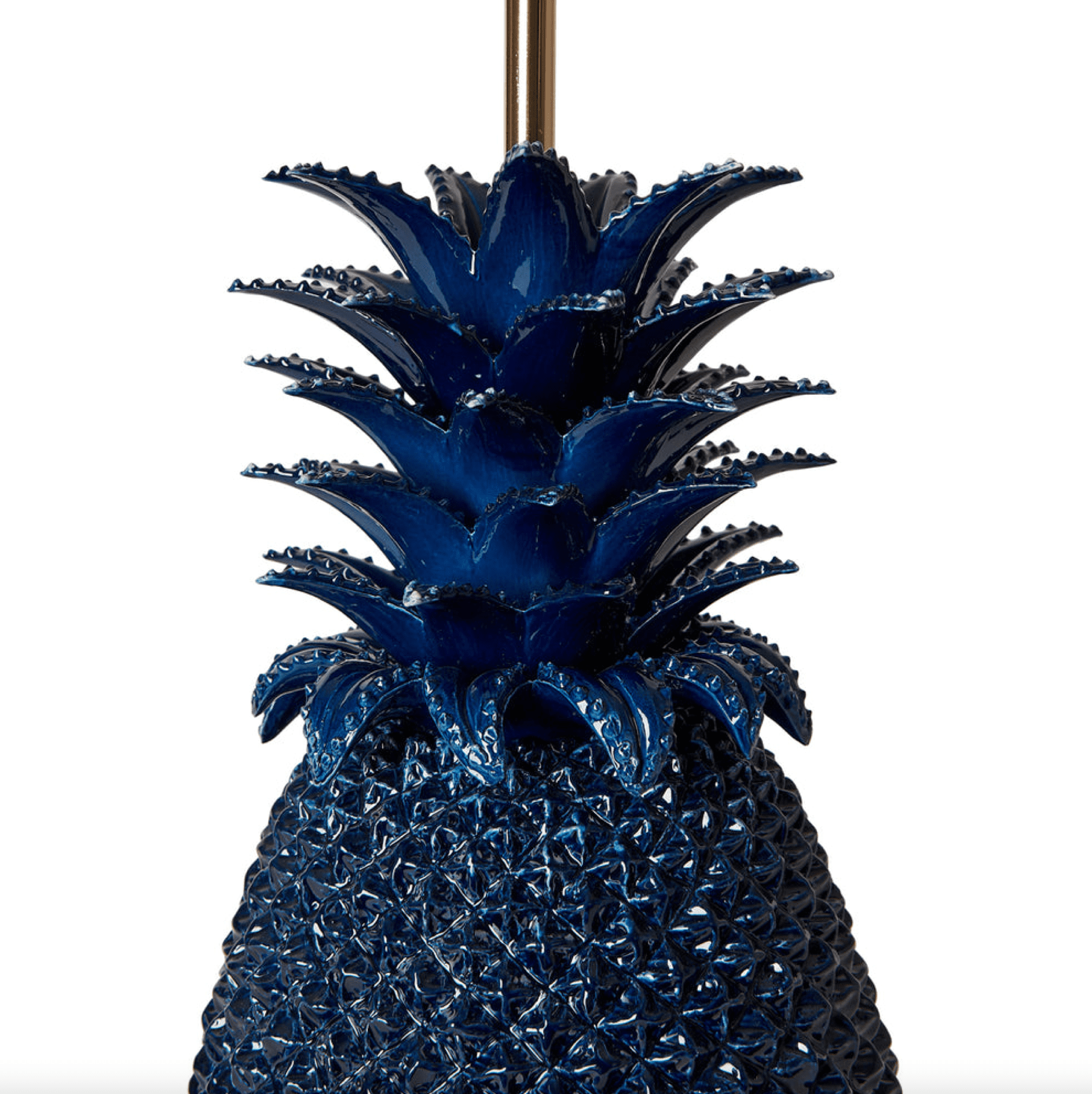 Indigo Pineapple Ceramic Table Lamp by Penny Morrison | Newport Lamp And Shade | Located in Newport, RI