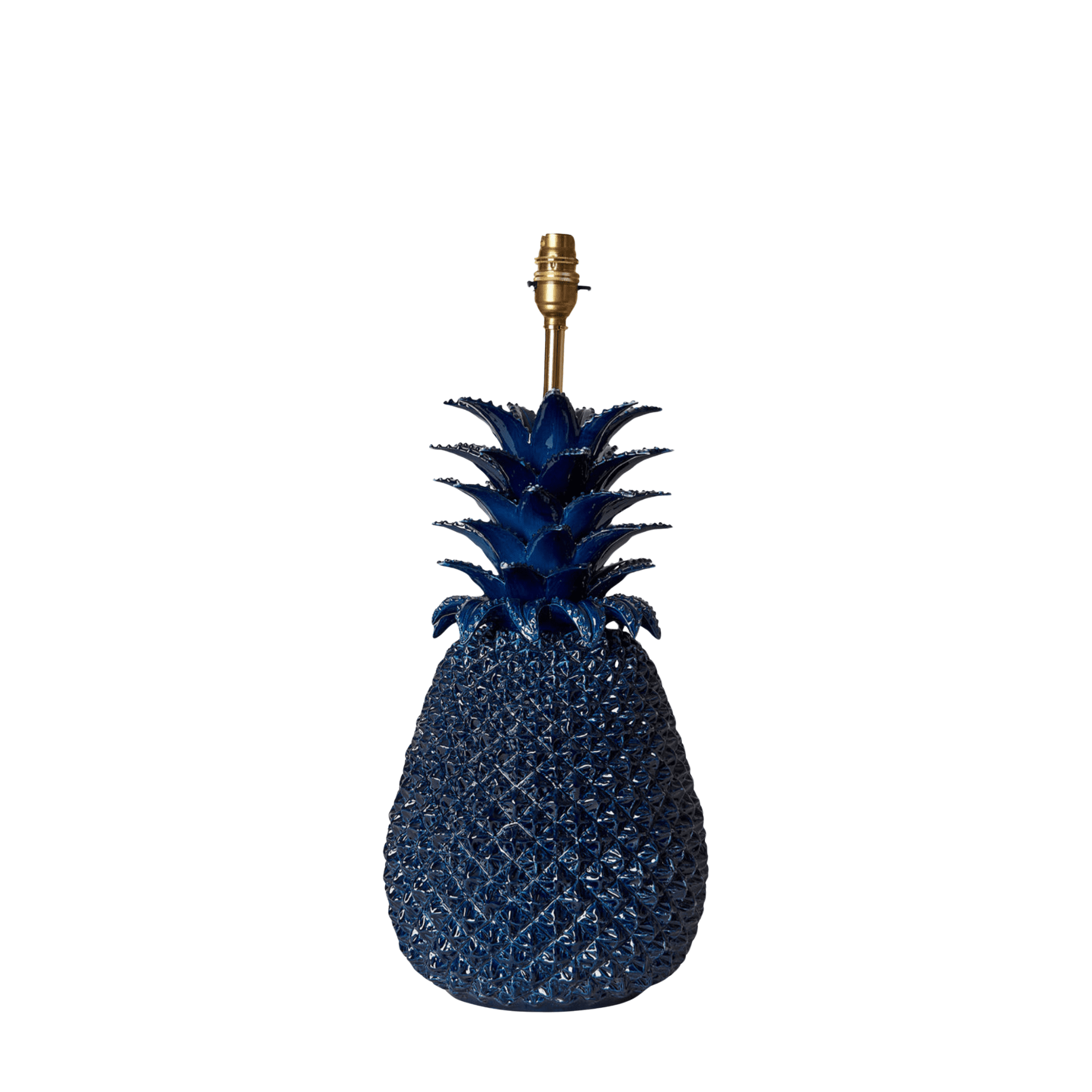 Indigo Pineapple Ceramic Table Lamp by Penny Morrison | Newport Lamp And Shade | Located in Newport, RI