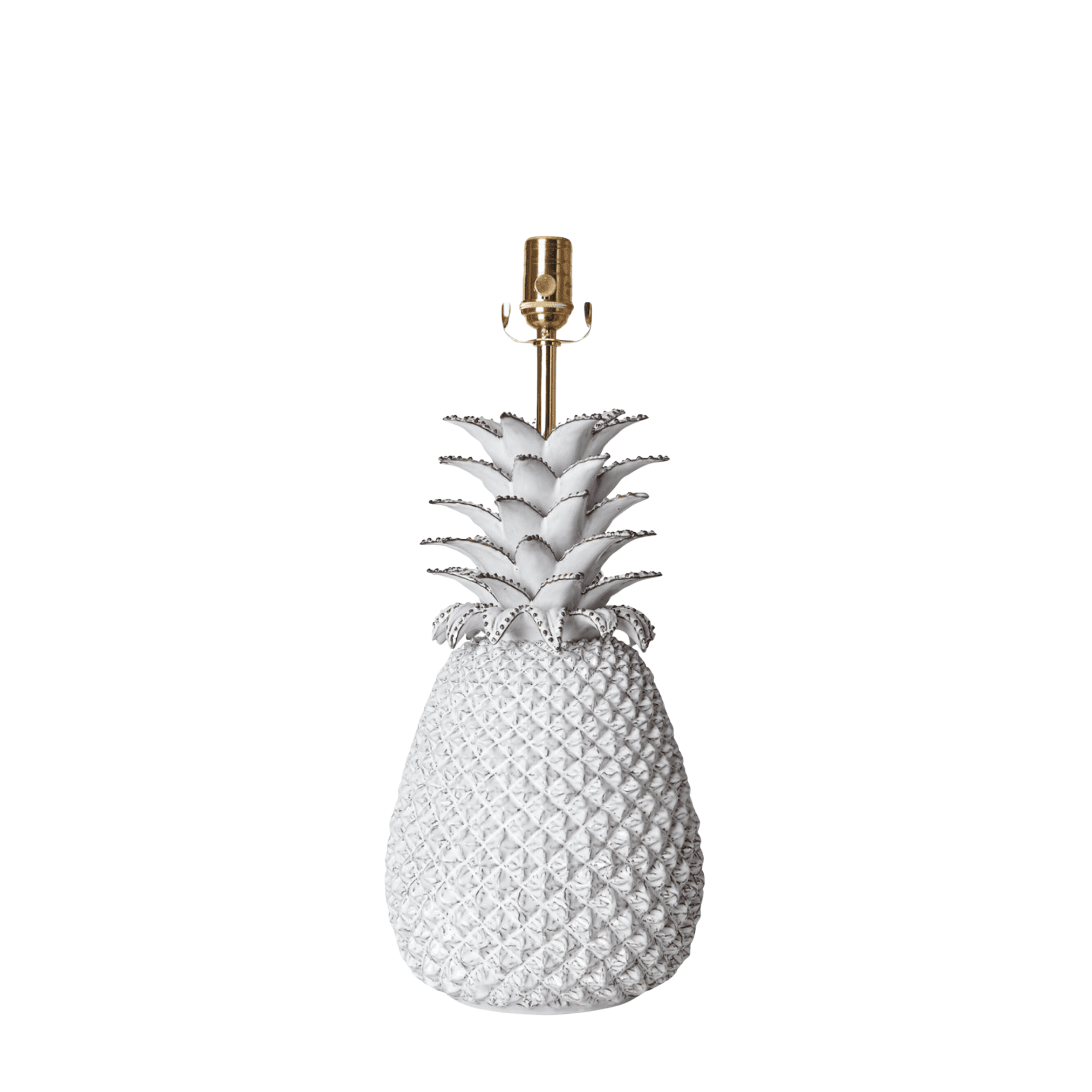 White Pineapple Ceramic Table Lamp by Penny Morrison | Newport Lamp And Shade | Located in Newport, RI