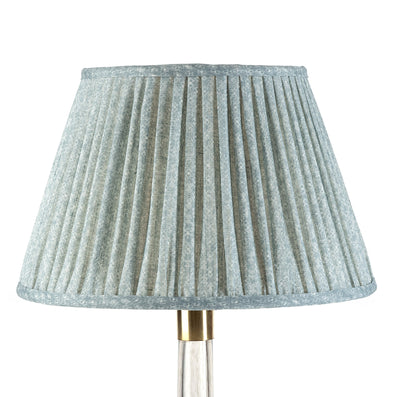 18" Fermoie Lampshade - Figured Linen in Blue  | Newport Lamp And Shade | Located in Newport, RI