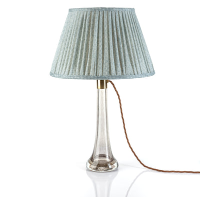 Fermoie Lampshade - Figured Linen in Blue  | Newport Lamp And Shade | Located in Newport, RI