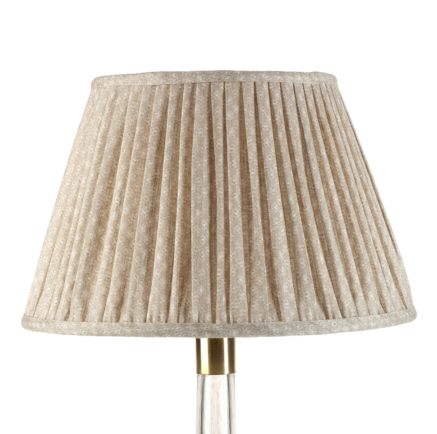 14" Fermoie Lampshade - Figured Linen in Ecru  | Newport Lamp And Shade | Located in Newport, RI