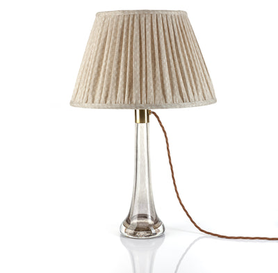 Fermoie Lampshade - Figured Linen in Ecru  | Newport Lamp And Shade | Located in Newport, RI