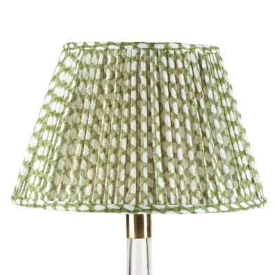 12" Fermoie Lampshade - Wicker in Green  | Newport Lamp And Shade | Located in Newport, RI