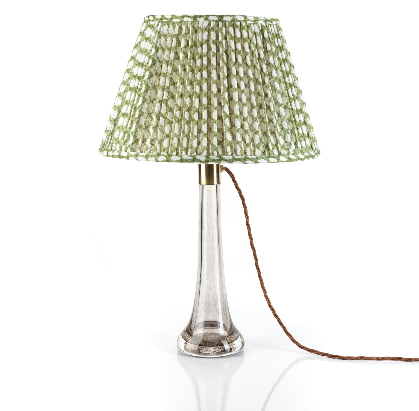 Fermoie Lampshade - Wicker in Green  | Newport Lamp And Shade | Located in Newport, RI