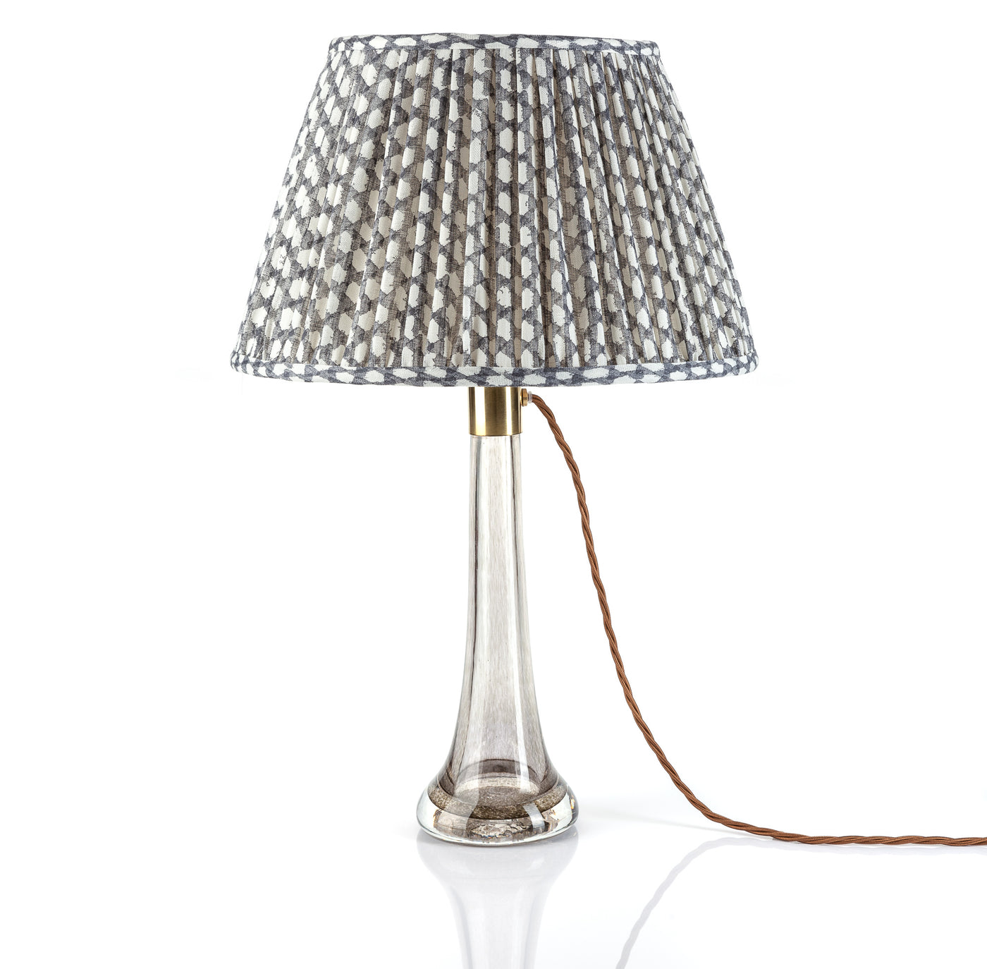 Fermoie Lampshade - Wicker in Grey  | Newport Lamp And Shade | Located in Newport, RI