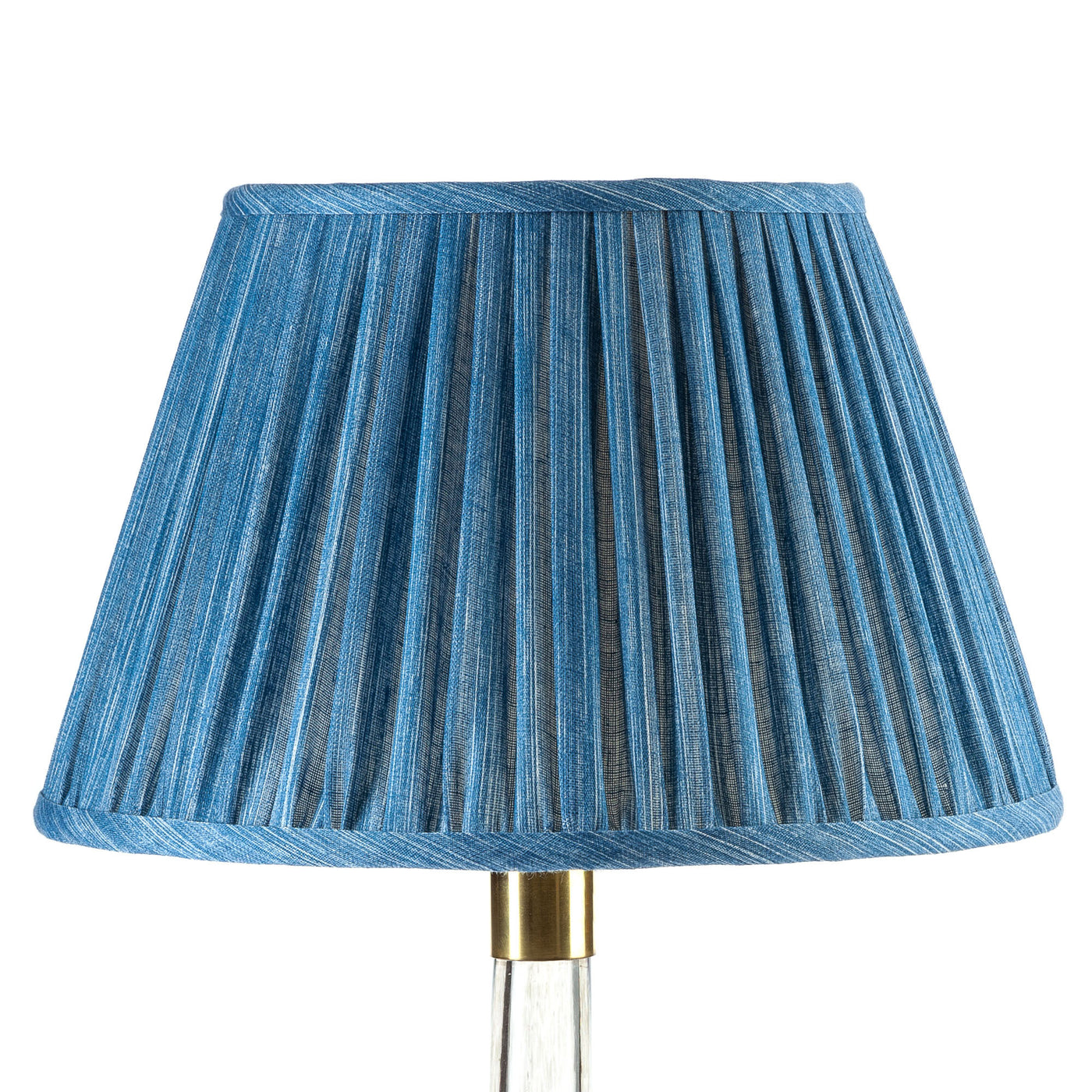 16" Fermoie Lampshade - Plain Linen in Sacre Bleu  | Newport Lamp And Shade | Located in Newport, RI