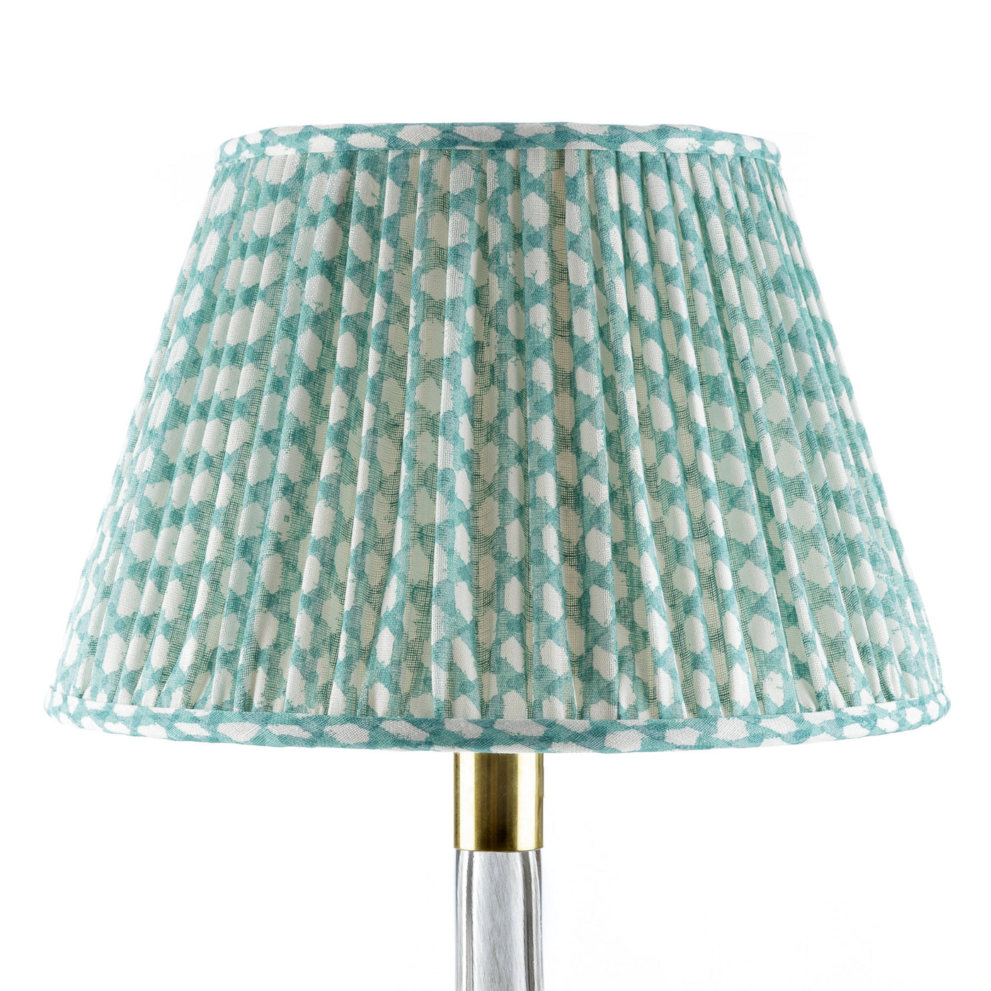 12" Fermoie Lampshade - Wicker in Turquoise  | Newport Lamp And Shade | Located in Newport, RI
