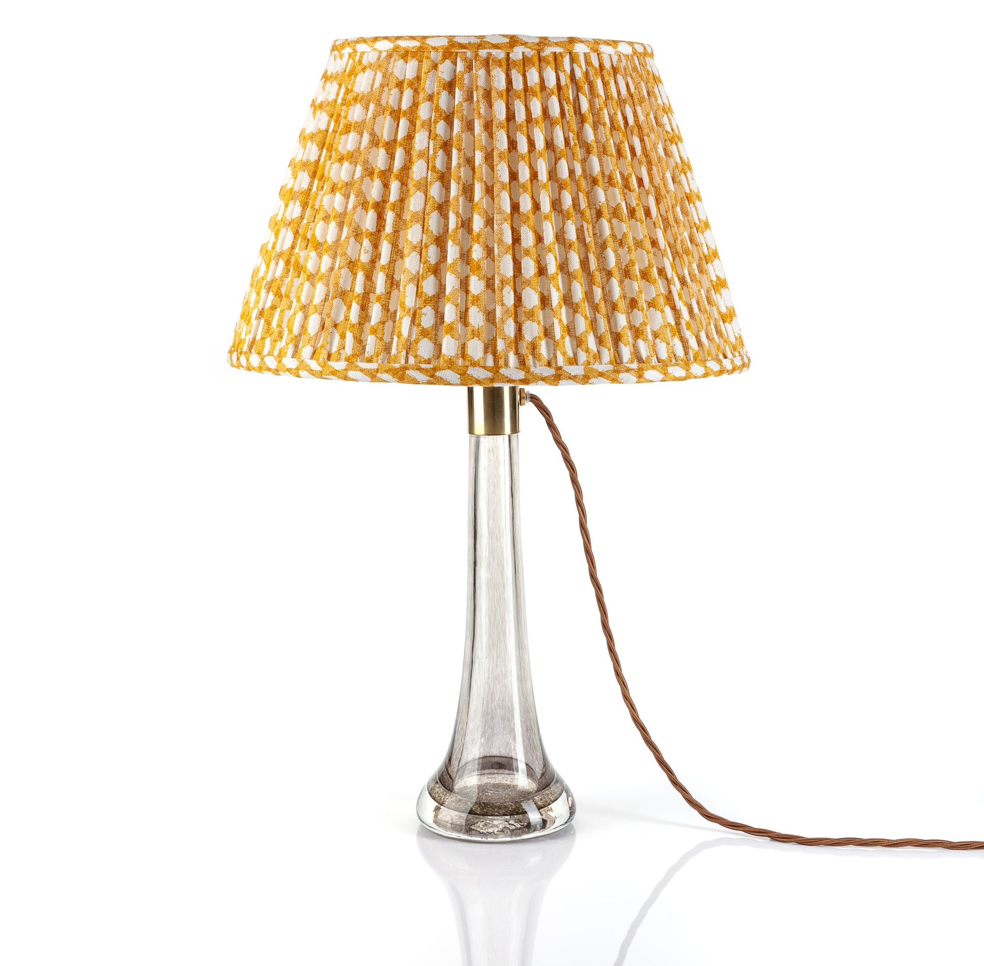 Fermoie Lampshade - Wicker in Yellow  | Newport Lamp And Shade | Located in Newport, RI