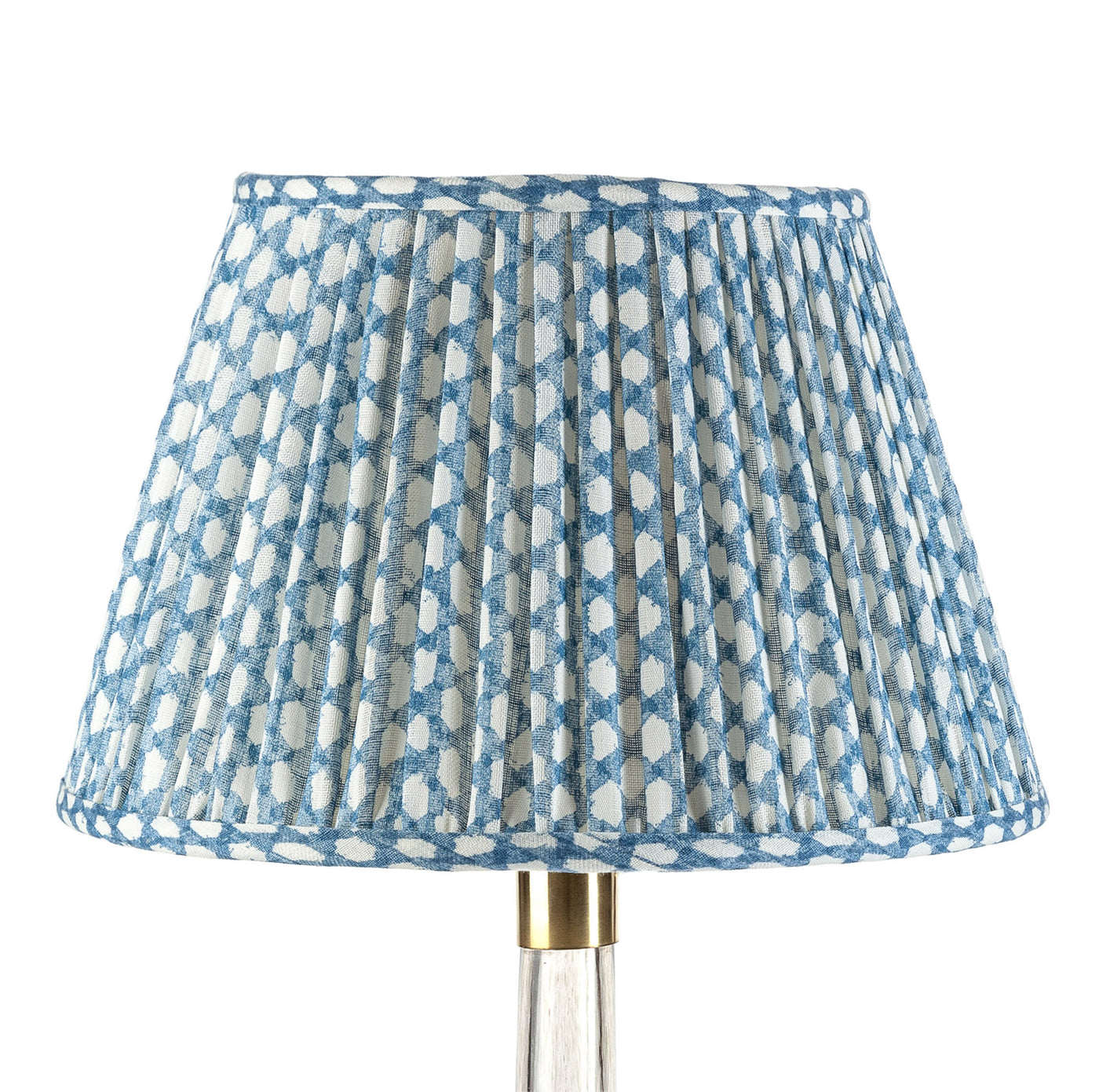 Fermoie Lampshade - Wicker in Blue  | Newport Lamp And Shade | Located in Newport, RI