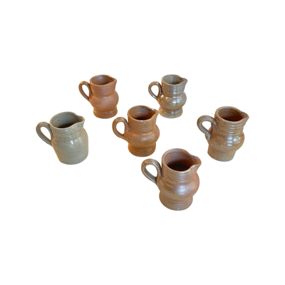 Mini French Pottery Jug  (Set of 6) | Newport Lamp And Shade | Located in Newport, RI