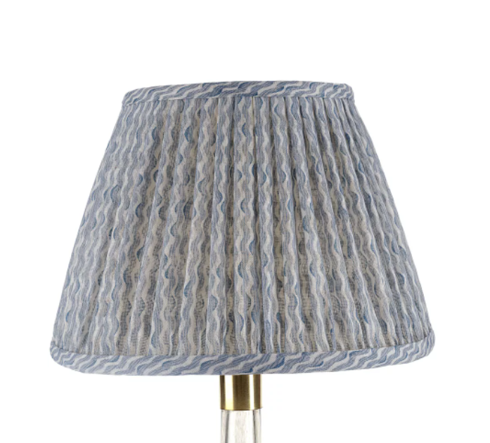 20" Fermoie Lampshade - Popple in Light Blue  | Newport Lamp And Shade | Located in Newport, RI
