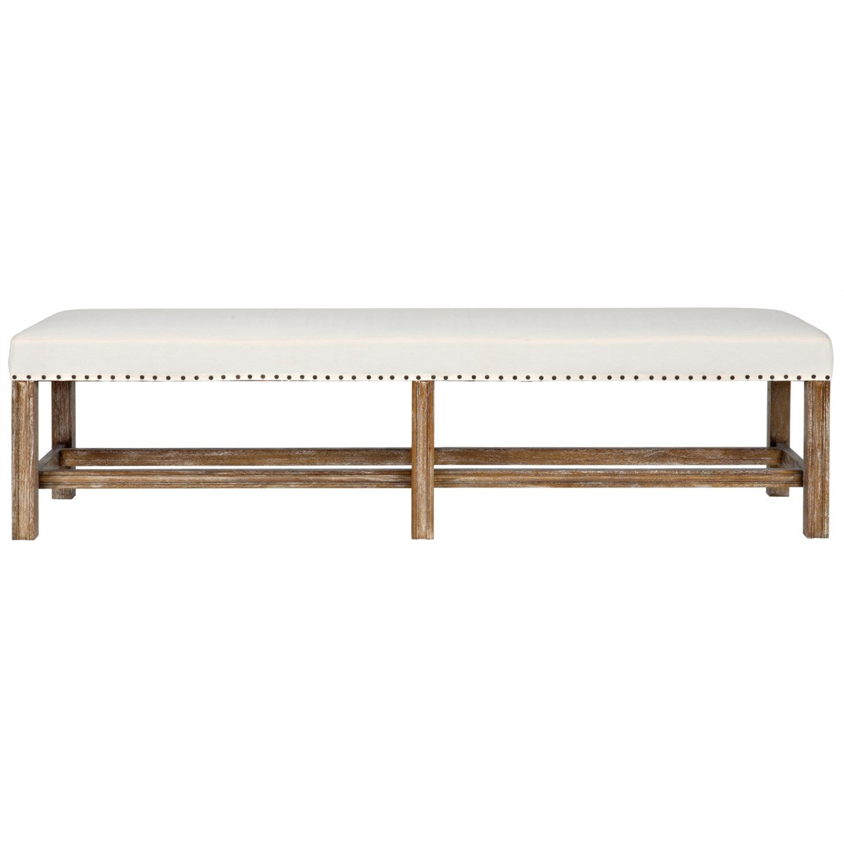 Upholstered Linen Bench  | Newport Lamp And Shade | Located in Newport, RI
