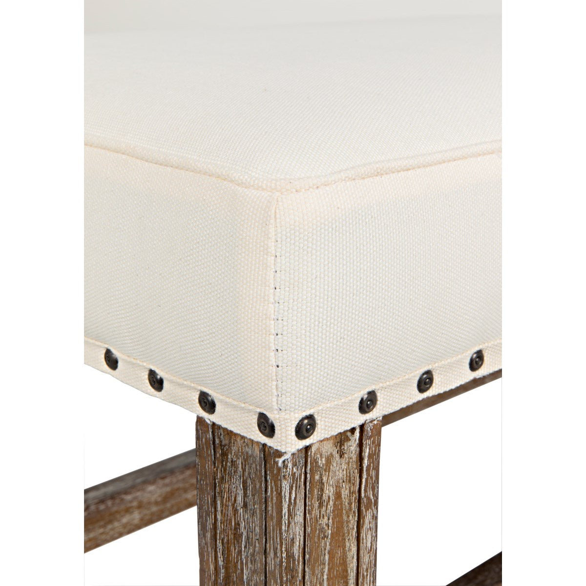 Upholstered Linen Bench  | Newport Lamp And Shade | Located in Newport, RI