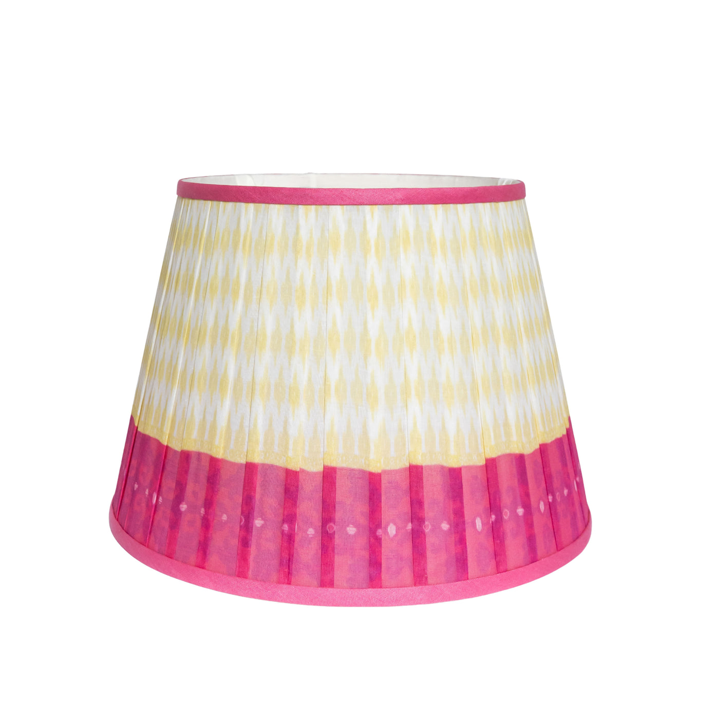 Shirred Banded Lampshade in Citrus & Coral | Newport Lamp And Shade | Located in Newport, RI