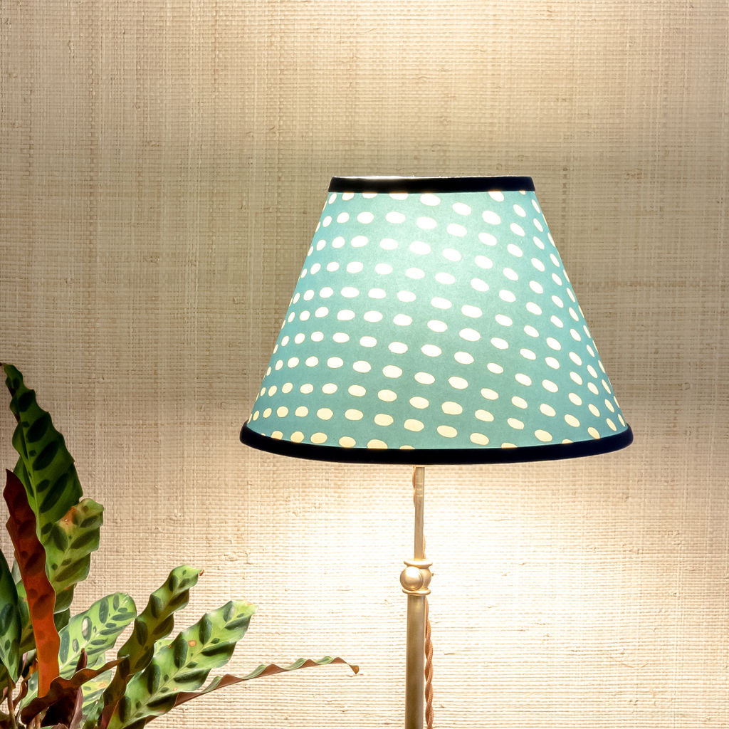 10" Paper Lampshade, Bean in Kingfisher | Newport Lamp And Shade | Located in Newport, RI