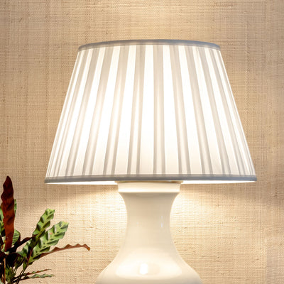 Pleated Silk Lampshade in White | Newport Lamp And Shade | Located in Newport, RI