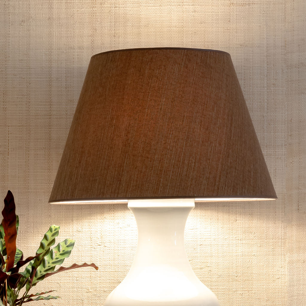 New Grasscloth Lampshade in Brown | Newport Lamp And Shade | Located in Newport, RI