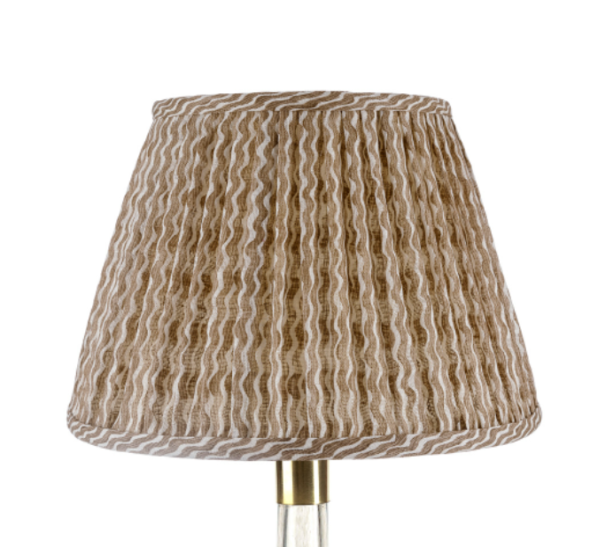 12" Fermoie Lampshade - Popple in Nut Brown  | Newport Lamp And Shade | Located in Newport, RI