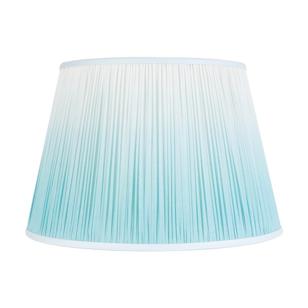 Shirred Ombre Lampshade - Aqua  | Newport Lamp And Shade | Located in Newport, RI