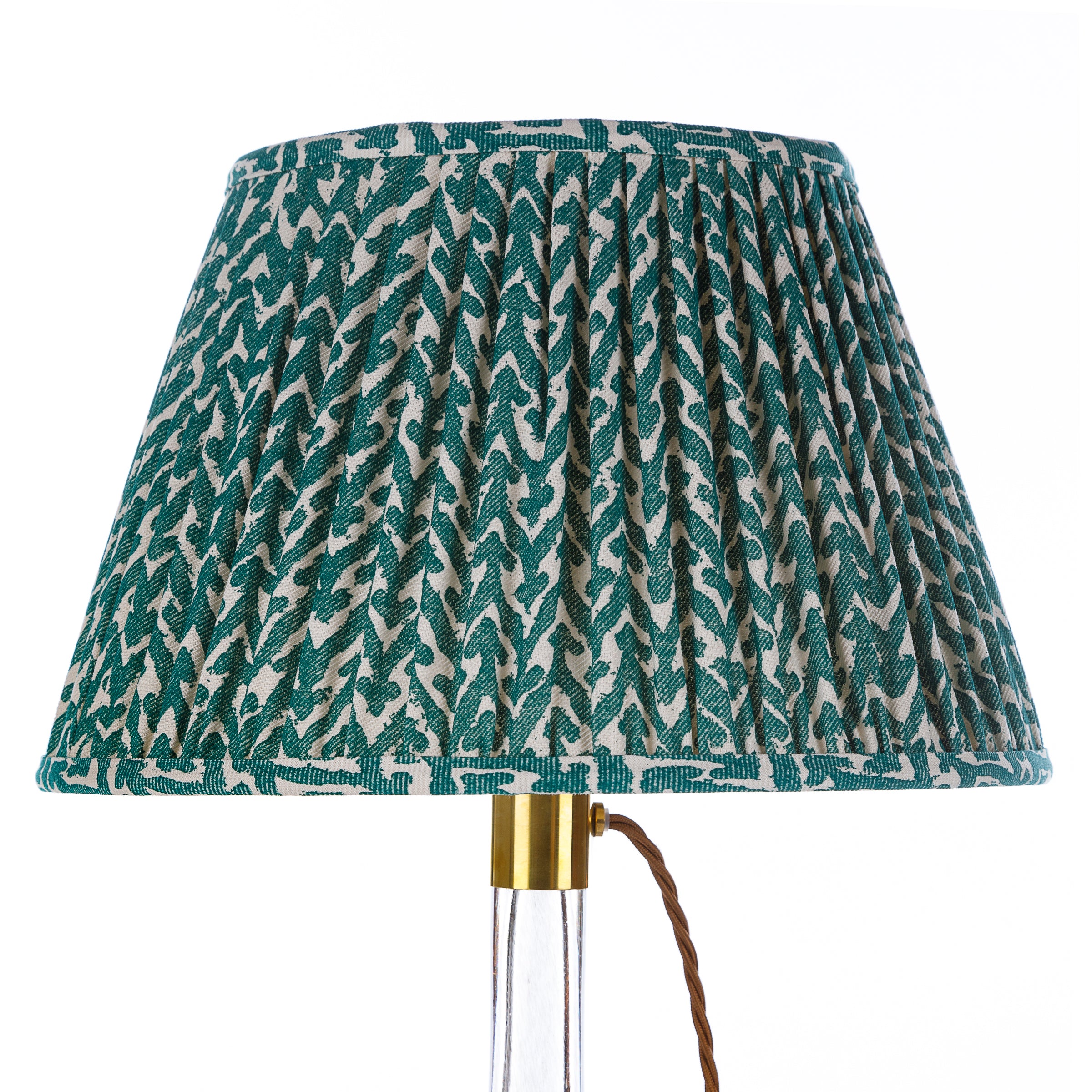 12" Fermoie Lampshade - Adventurine in Rabanna  | Newport Lamp And Shade | Located in Newport, RI